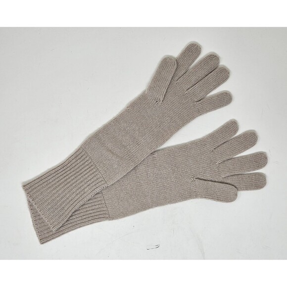 M.I.L.A. 100% Cashmere Gloves One Size Beige Quiet Luxury Classic Soft Neutral - Picture 2 of 4